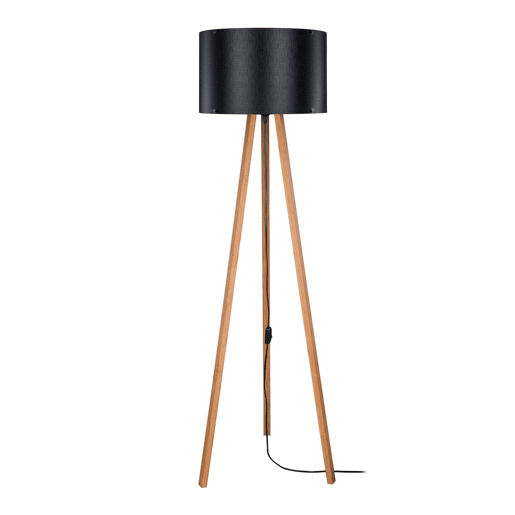 Candeeiro de pé Keynes 1xE27 20 W MDF PVC têxtil 21 x 37 cm bambu  preto lux.pro.