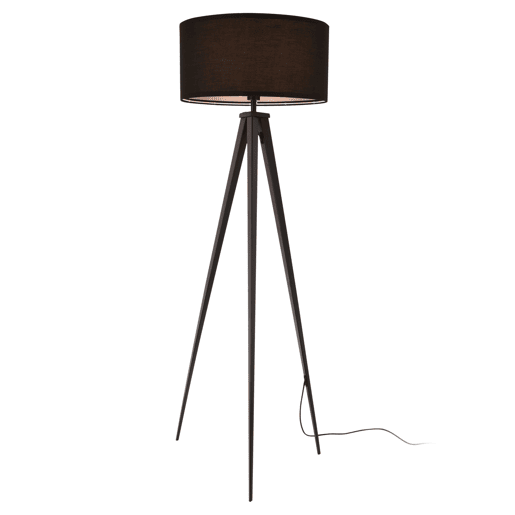 Candeeiro de pé Faro - Tripé 153 x Ø50 cm Tecido metálico - Preto - 1 x E27 - 60W lux.pro lux.pro.