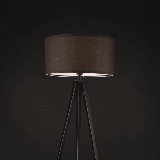 Candeeiro de pé Faro - Tripé 153 x Ø50 cm Tecido metálico - Preto - 1 x E27 - 60W lux.pro lux.pro.