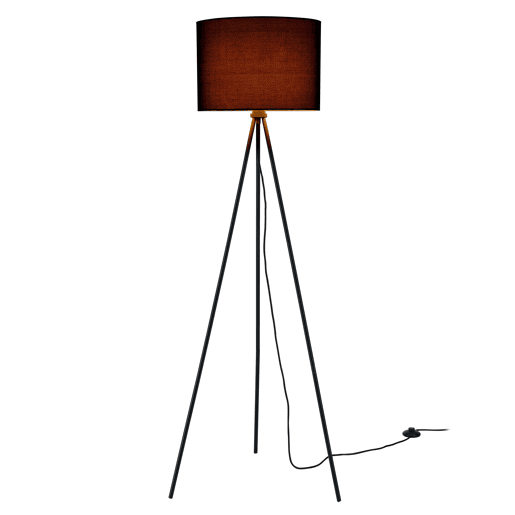 lux.pro Candeeiro de pé - sem lâmpada - E27  40 W  230 V - preto (150cm - 40 cm) - design