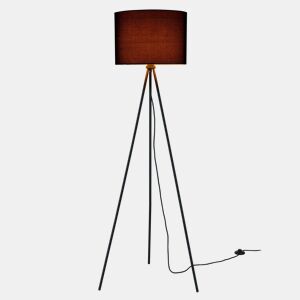 lux.pro Candeeiro de pé - sem lâmpada - E27  40 W  230 V - preto (150cm - 40 cm) - design