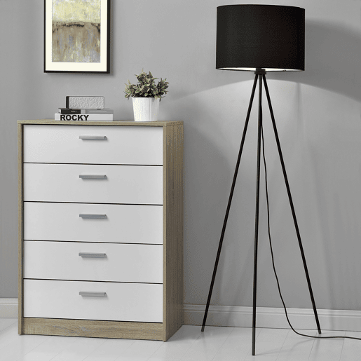 lux.pro Candeeiro de pé - sem lâmpada - E27  40 W  230 V - preto (150cm - 40 cm) - design