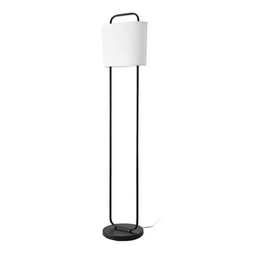 Candeeiro de pé Meløy Cylindrical Metal 162cm - Preto e Branco lux.pro