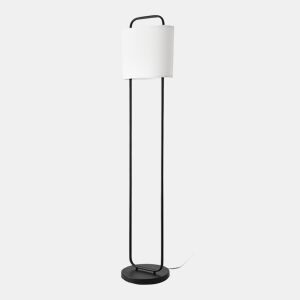 Candeeiro de pé Meløy Cylindrical Metal 162cm - Preto e Branco lux.pro