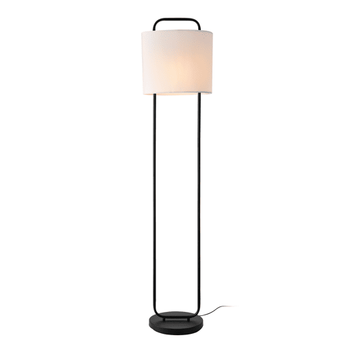 Candeeiro de pé Meløy Cylindrical Metal 162cm - Preto e Branco lux.pro