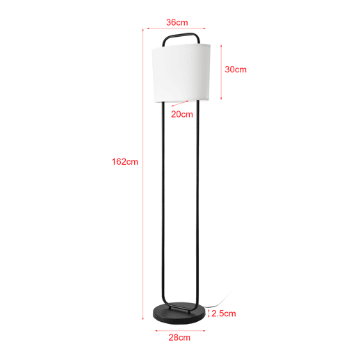 Candeeiro de pé Meløy Cylindrical Metal 162cm - Preto e Branco lux.pro