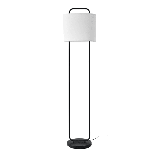 Candeeiro de pé Meløy Cylindrical Metal 162cm - Preto e Branco lux.pro