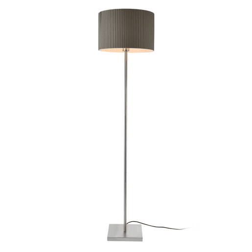 Candeeiro de pé Coimbra - 151 x Ø 38 cm - 1 x E27 - Tecido metálico - Cinzento lux.pro.