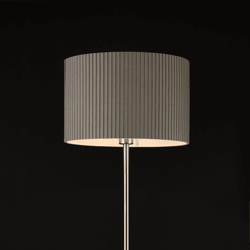 Candeeiro de pé Coimbra - 151 x Ø 38 cm - 1 x E27 - Tecido metálico - Cinzento lux.pro.