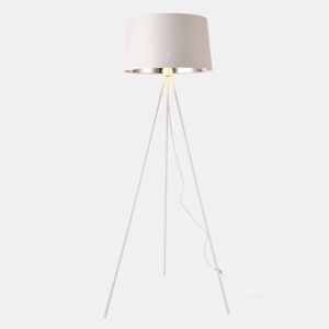 Candeeiro de pé Manchester - Tecido metálico - 150 x Ø 45 cm - Branco e prateado - 1 x E27 lux.pro lux.pro.