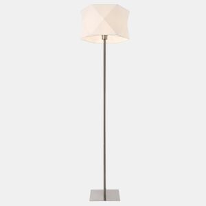 Candeeiro de pé Narwa - 152 x Ø 40 cm - 1 x E27 - Tecido metálico - Cromado e branco lux.pro lux.pro