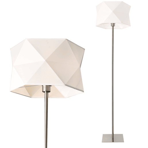 Candeeiro de pé Narwa - 152 x Ø 40 cm - 1 x E27 - Tecido metálico - Cromado e branco lux.pro lux.pro