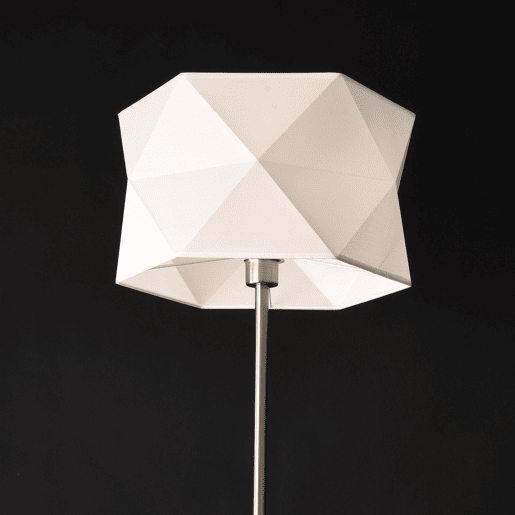 Candeeiro de pé Narwa - 152 x Ø 40 cm - 1 x E27 - Tecido metálico - Cromado e branco lux.pro lux.pro