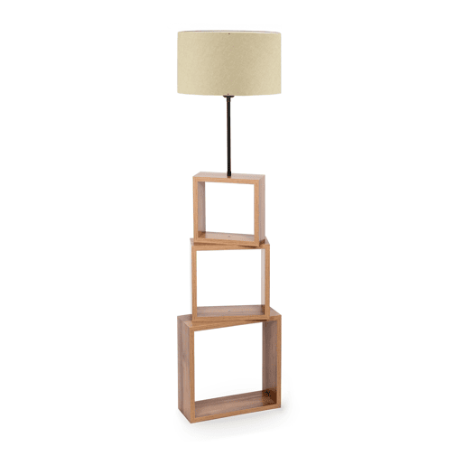 Candeeiro de pé Mansfield 1xE27 20 W metal MDF tecido 20 x Ø 37 cm creme  madeira lux.pro lux.pro.