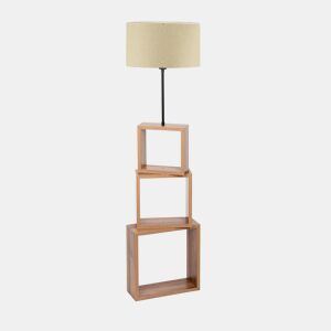 Candeeiro de pé Mansfield 1xE27 20 W metal MDF tecido 20 x Ø 37 cm creme  madeira lux.pro lux.pro.