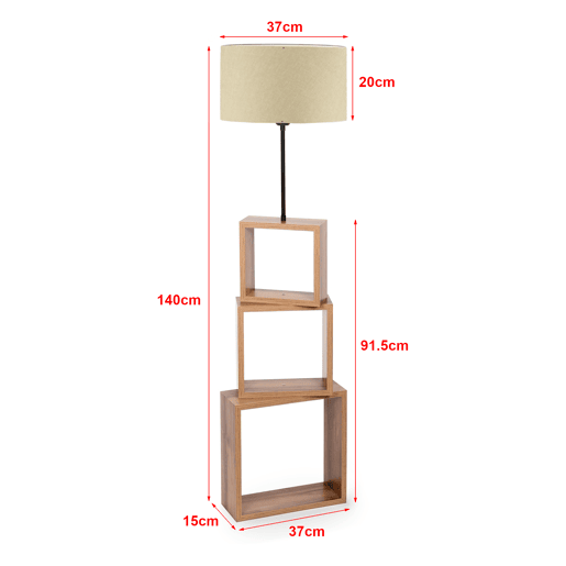 Candeeiro de pé Mansfield 1xE27 20 W metal MDF tecido 20 x Ø 37 cm creme  madeira lux.pro lux.pro.