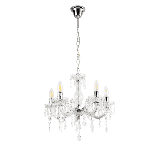 lux.pro Lustre 'Weimar' - Branco, 5 braços - 5xE14 - Candeeiro de teto