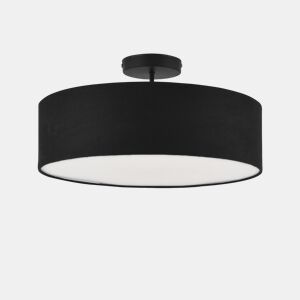 lux.pro Candeeiro de teto - Missouri 30 x 45 cm Design - Luz - Interior - Base quadrada - Plástico - Efeito têxtil - Preto  Branco