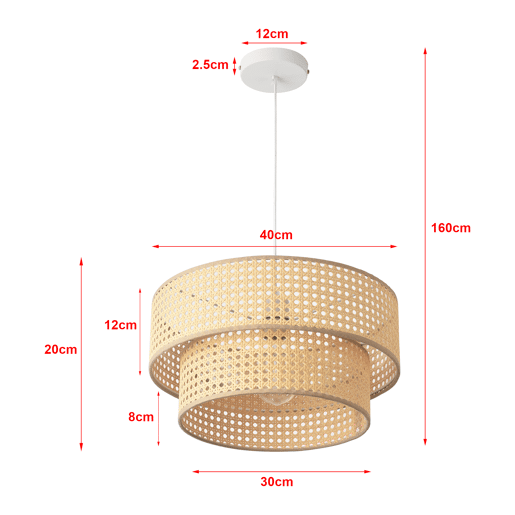 Abajur Ascot dobe 1xE27 Ø40cm - Rattan  Brancolux.pro