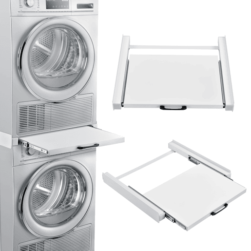 Estrutura de empilhamento para máquina de lavar ou secar roupa 60 x 54 cm Aço - Branco en.casa