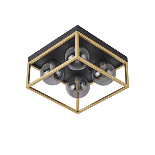 Candeeiro de teto Widnes 4x G9 28W metalvidro 15x28x28cm- PretoDourado lux.pro
