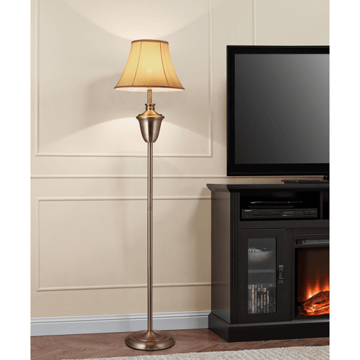 lux.pro Candeeiro de pé LED elegante (E27) - Ø 35cm - Candeeiro de sala de estar bege  branco