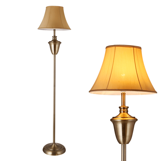 lux.pro Candeeiro de pé LED elegante (E27) - Ø 35cm - Candeeiro de sala de estar bege  branco