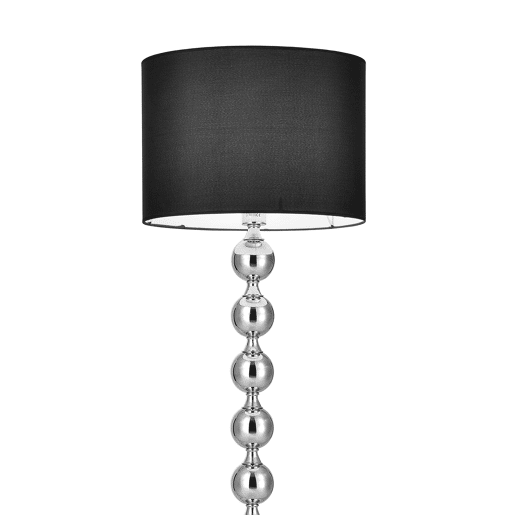 lux.pro Candeeiro de pé - E27  60 W  230 V - preto-cromo (155cm - 48 cm) - coluna esférica