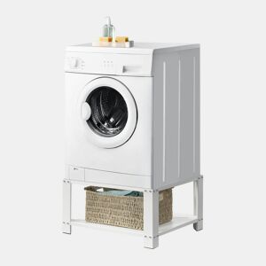 Pedestal para máquina de lavar Courtavon com prateleira inferior até 150 kg aço 63 x 54 x 31 cm - Branco en.casa
