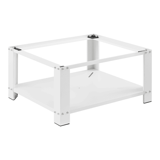 Pedestal para máquina de lavar Courtavon com prateleira inferior até 150 kg aço 63 x 54 x 31 cm - Branco en.casa