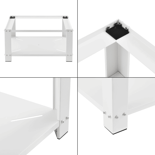 Pedestal para máquina de lavar Courtavon com prateleira inferior até 150 kg aço 63 x 54 x 31 cm - Branco en.casa