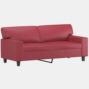 vidaXL Sofá de 2 lugares 140 cm couro artificial vermelho tinto