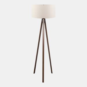 Candeeiro de pé tripé Newport 1xE27 20 W MDF têxtil 21 x Ø 38 cm efeito madeira creme lux.pro lux.pro.