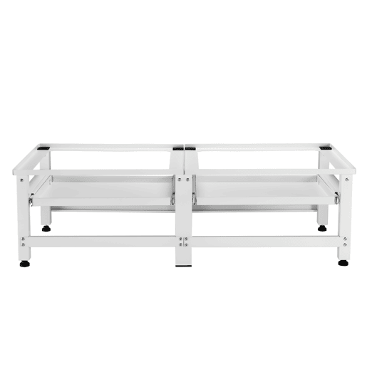 Pedestal duplo Bothel para máquina de lavar roupa e máquina de secar roupa Prateleira extraível 124 x 54 x 37 cm branco en.casa