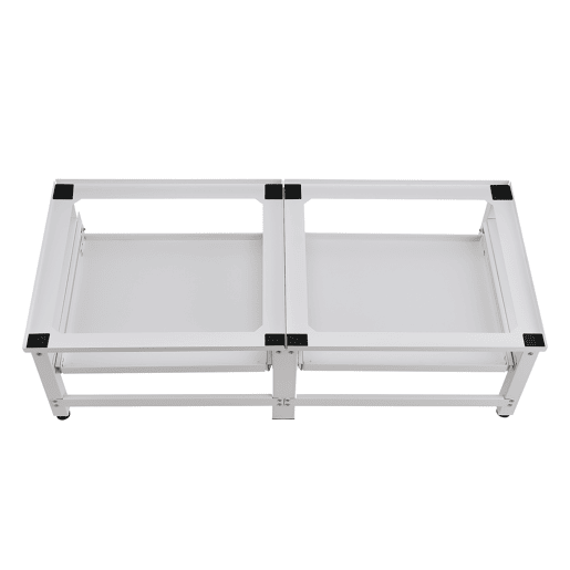 Pedestal duplo Bothel para máquina de lavar roupa e máquina de secar roupa Prateleira extraível 124 x 54 x 37 cm branco en.casa