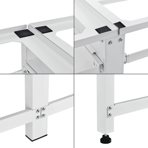 Pedestal duplo Bothel para máquina de lavar roupa e máquina de secar roupa Prateleira extraível 124 x 54 x 37 cm branco en.casa