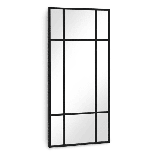Espelho retangular 80x170 com estrutura em metal preto Espelho retangular 80x170 com estrutura em metal preto