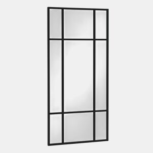 Espelho retangular 80x170 com estrutura em metal preto