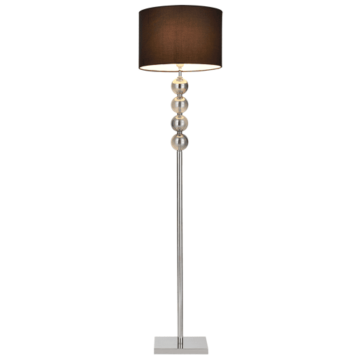 lux.pro Candeeiro de pé 'Spheridern' -- E27  60 W  230 V - preto-cromo (155cm - 37,5 cm)