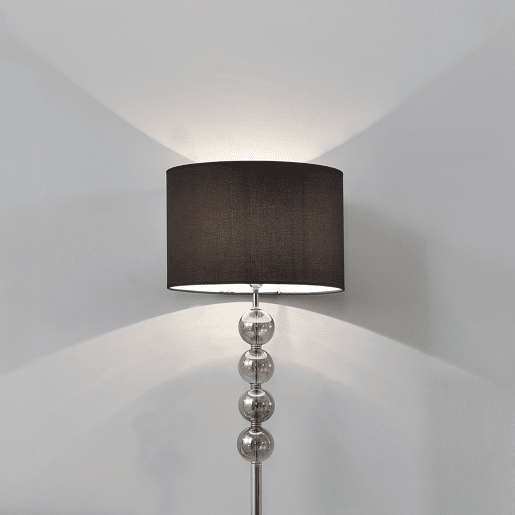 lux.pro Candeeiro de pé 'Spheridern' -- E27  60 W  230 V - preto-cromo (155cm - 37,5 cm)
