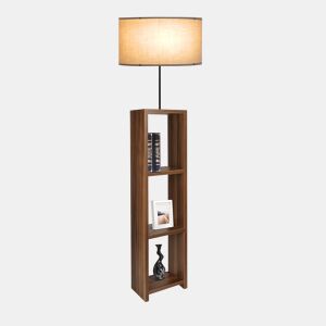Candeeiro de pé Redditch 1xE27 20 W metal MDF tecido 21 x Ø 38 cm bege  madeira lux.pro.