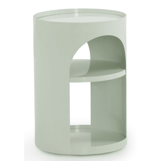 Mesa de apoio em metal branco esverdado