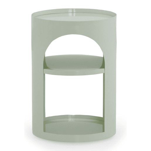 Mesa de apoio em metal branco esverdado