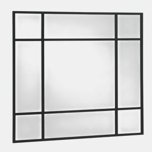 Espelho quadrado 130x130 estrutura metal preto
