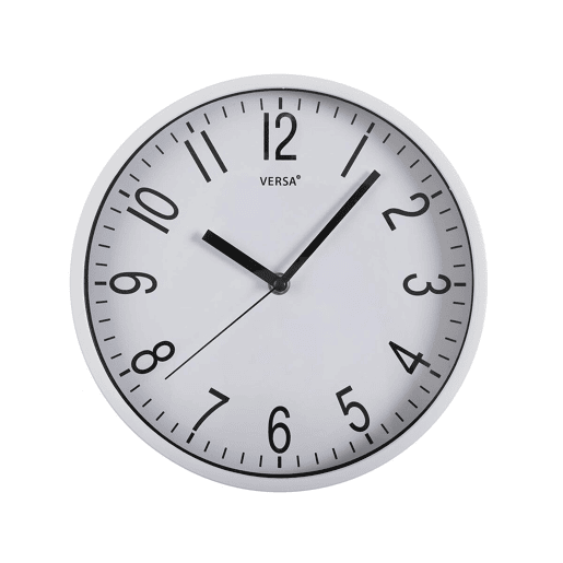Relógio de Parede Versa Branco Plástico Quartzo 4,3 x 25 x 25 cm