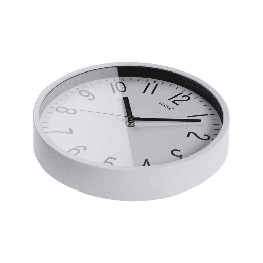 Relógio de Parede Versa Branco Plástico Quartzo 4,3 x 25 x 25 cm