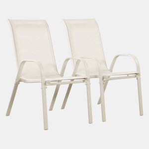 Poltrona de jardim Textilene Cordoba - Fénix - Crua - Kit de 2
