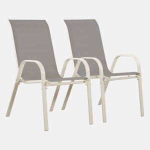 Poltrona de jardim Textilene Cordoba - Fénix - Cinza claro- Kit de 2