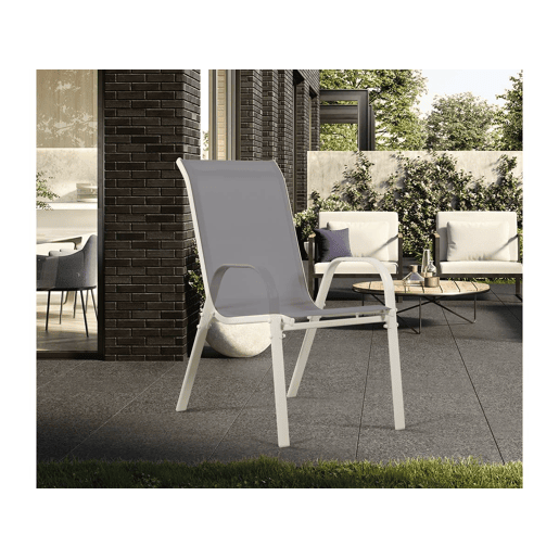 Poltrona de jardim Textilene Cordoba - Fénix - Cinza claro- Kit de 2