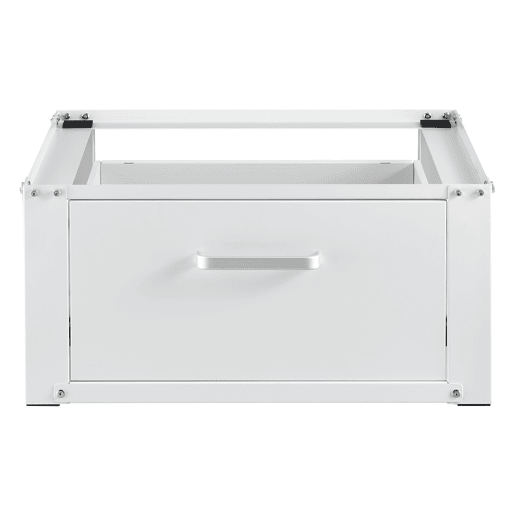 Pedestal para máquina de lavar roupa com gaveta até 150 kg Aço Alumínio 63 x 54 x 31 cm Branco en.casa